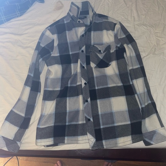 O'Neill Black and Gray Plaid Shirt /Shacket - Picture 1 of 3